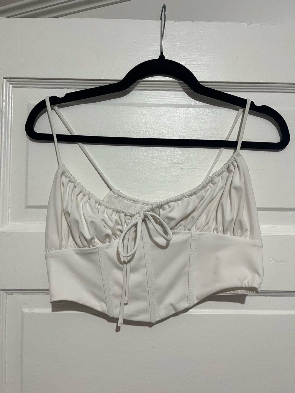 White Cropped Garage Tank